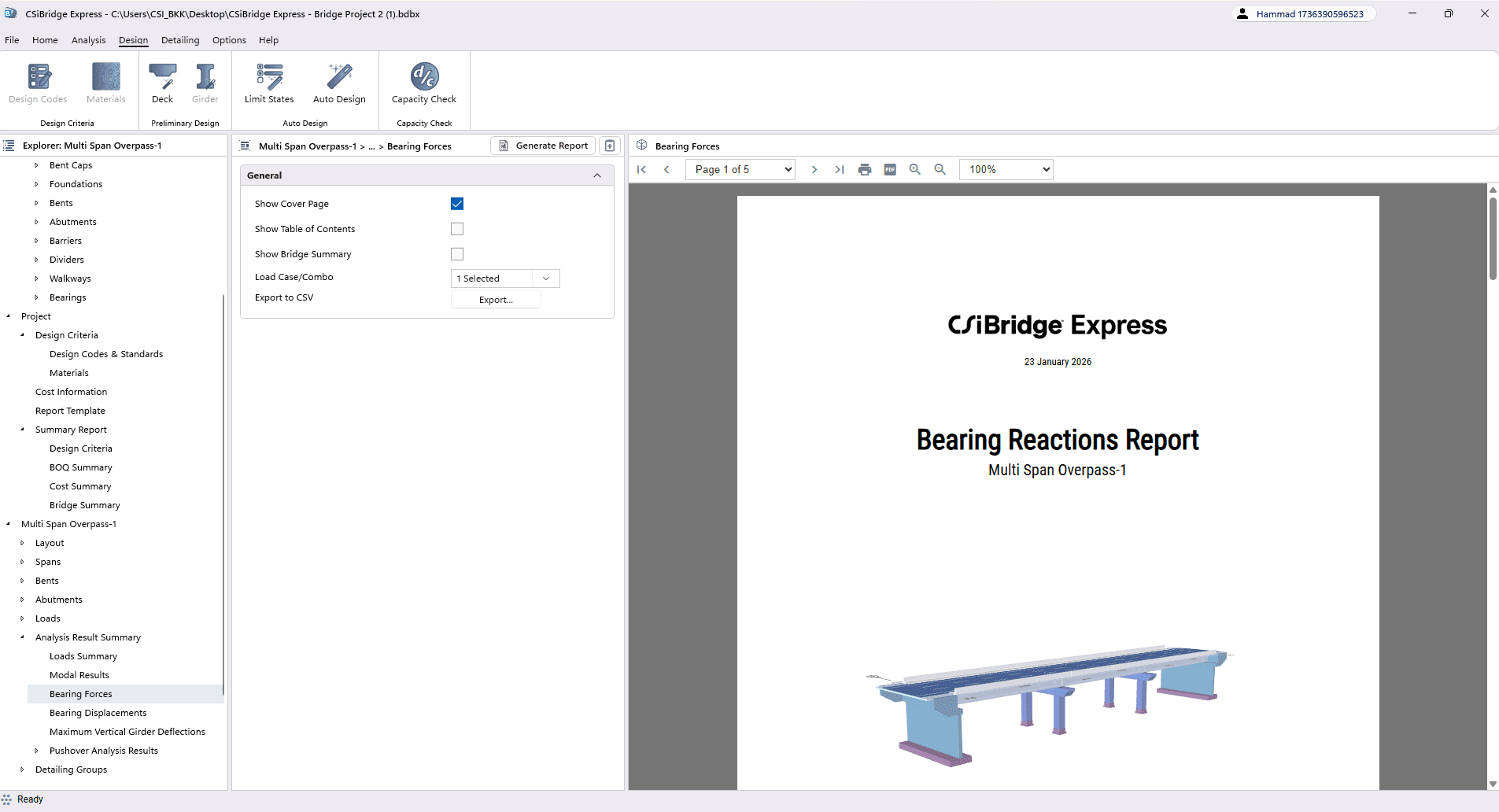 Bearing Forces Report